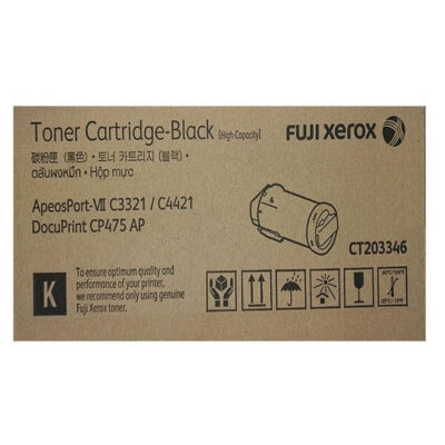 Genuine Fuji Xerox ApeosPort-VII C4421 / C3321, DocuPrint CP475 AP Black High Yield Toner Cartridge (CT203346) - 15,000 pages