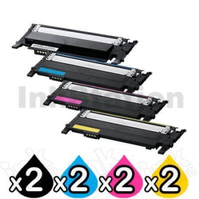 2 sets of 4-Pack Compatible Samsung CLP-360, CLP-365, CLX-3300, CLX-3305 Cartridge Combo CLT406S [2BK,2C,2M,2Y]