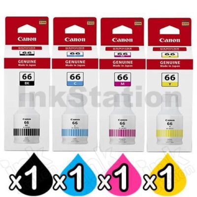 4-Pack Genuine Canon GI-66 Ink Bottle Combo [1BK,1C,1M,1Y]