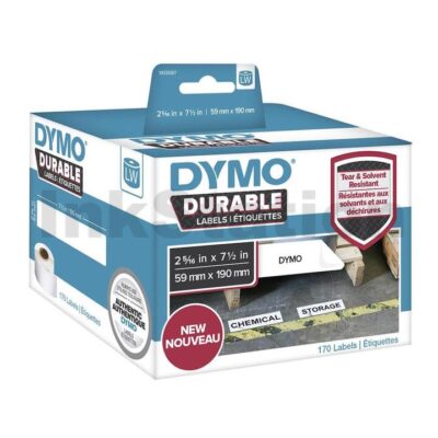 Dymo 1933087 Genuine Durable Industrial White Label Roll 59mm x 190mm - 170 labels per roll