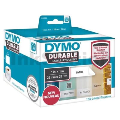 Dymo 1933083 Genuine Durable Industrial White Label Roll 25mm x 25mm - 1700 labels per pack