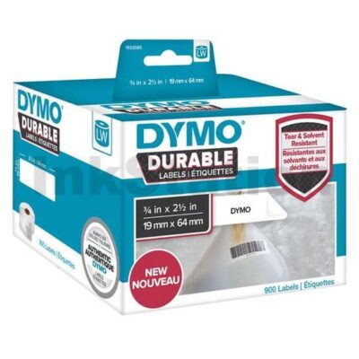 Dymo 1933085 Genuine Durable Industrial White Label Roll 19mm x 64mm - 900 labels per pack
