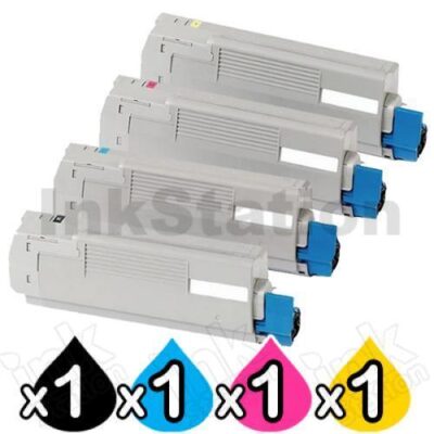 4 Pack OKI MC873 Compatible Toner Combo 45862832 - 45862828 [1BK,1C,1M,1Y]