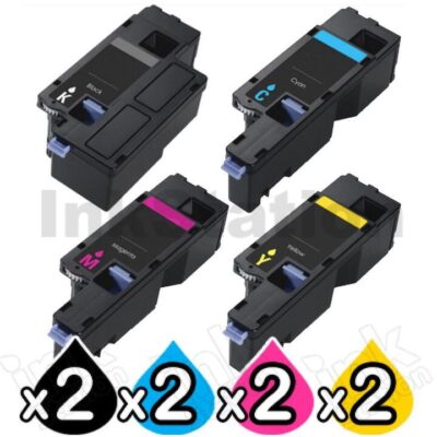 2 sets of 4 Pack Dell C1660 / C1660w Compatible Toner Cartridges [2BK,2C,2M,2Y]