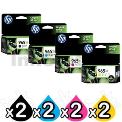 8 Pack HP 965XL Genuine High Yield Inkjet Cartridge Combo 3JA81AA - 3JA84AA [2BK,2C,2M,2Y]