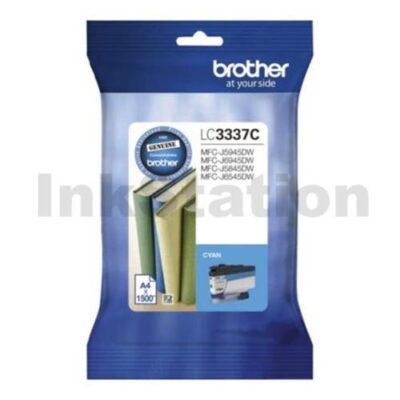 Brother LC-3337C Genuine High Yield Cyan Ink Cartridge - 1,500 pages