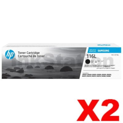 2 x Samsung SLM2825DW/ 2835DW/ 2875FW/ 2885FW (MLT-D116L) Genuine Black High Yield Toner Cartridge SU830A - 3,000 pages