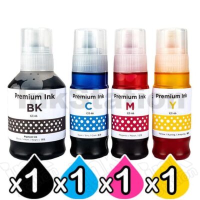 4-Pack Compatible Canon GI-66 Ink Bottle Combo [1BK,1C,1M,1Y]