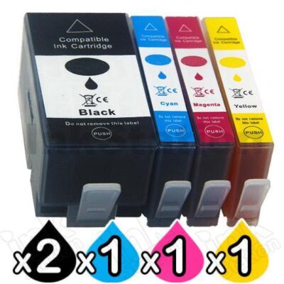 5 Pack HP 915XL Compatible High Yield Inkjet Cartridge 3YM22AA - 3YM19AA [2BK,1C,1M,1Y]