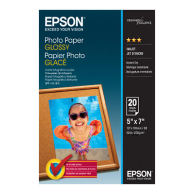 Epson C13S042544 Genuine Glossy Photo Paper 200gsm 5 inches x 7 inches - 20 sheets
