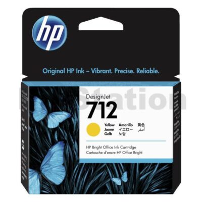 HP 712 Genuine Yellow Inkjet Cartridge 3ED69A 29ml