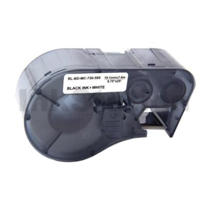 Compatible Brady MC-750-595-WT-BK Black on White Vinyl Label Tape 19.1mm x 7.6m