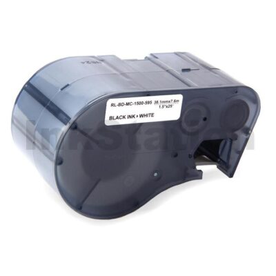 Compatible Brady MC-1500-595-WT-BK Black on White Vinyl Label Tape 38.1mm x 7.6m