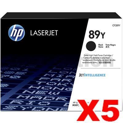 5 x HP 89Y CF289Y Extra High Yield Genuine Black Toner Cartridge - 20,000 Pages