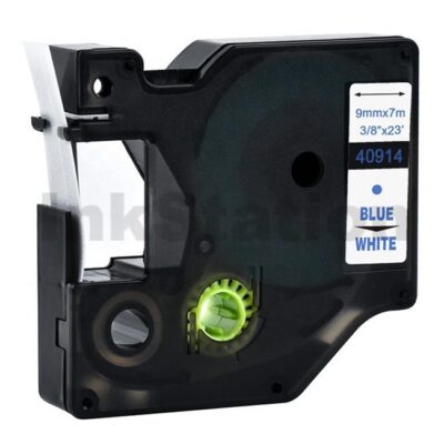 Dymo SD40914 / S0720690 Compatible 9mm Blue Text on White Label Cassette - 7 meters
