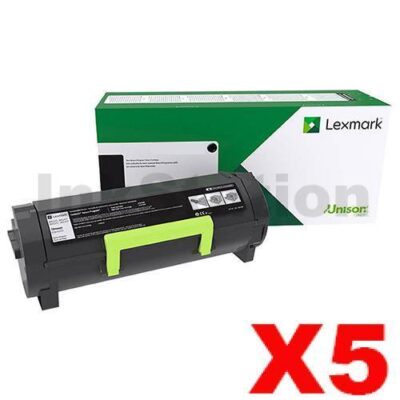 5 x Lexmark B346000 Genuine B3442 / MB3442 Return Program Toner Cartridge - 1,500 pages