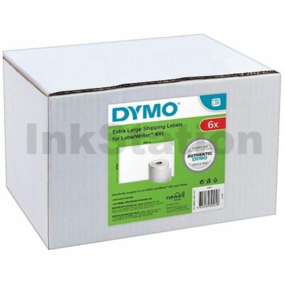 6 Rolls Dymo SD0904980 Genuine White Label Roll 104mm x 159mm - 220 labels per roll (2128307)