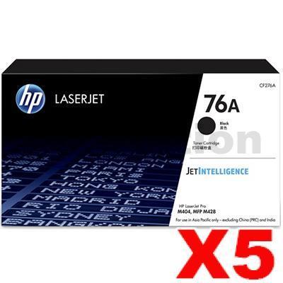 5 x HP 76A CF276A Genuine Black Toner Cartridge - 3,000 Pages