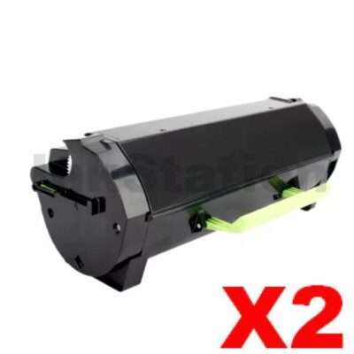 2 x Lexmark 56F6X0E Compatible MS421 / MS521 / MS622 / MX421 / MX522 / MX622 Black Extra High Yield Return Program Toner Cartridge - 20,000 pages