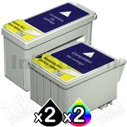 4 Pack Epson T026 T027 Compatible Ink Cartridge [2BK,2CL]