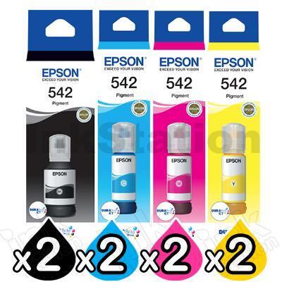 8-Pack Genuine Epson T542 DURABRite EcoTank Ink Bottle [2BK+2C+2M+2Y]