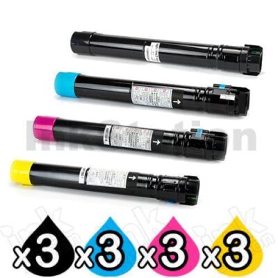 3 Sets of 4 Pack Fuji Xerox DocuCentre SC2020 Compatible Extra High Yield Toner Combo (CT202396-CT202399)