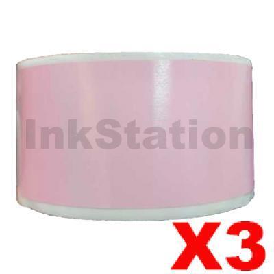 3 x Dymo SD99012 Compatible Pink Label Roll 36mm x 89mm - 260 labels per roll