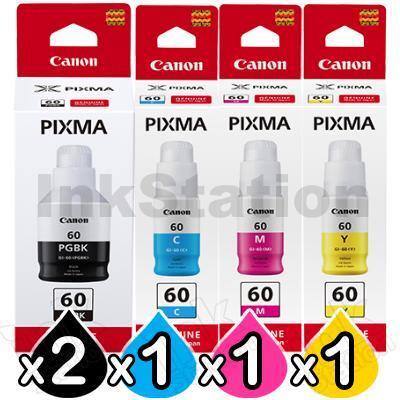 5-Pack Genuine Canon GI60 Ink Bottle [2BK,1C,1M,1Y]