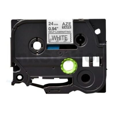 Brother TZe-SL251 Compatible 24mm Black Text on White Self-Laminating Label for Cables and Wires - 8 metres