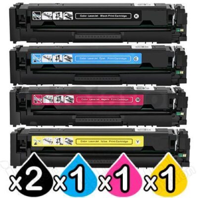5 Pack HP 206X W2110X-W2113X Compatible High Yield Toner Cartridges [2BK,1C,1M,1Y]