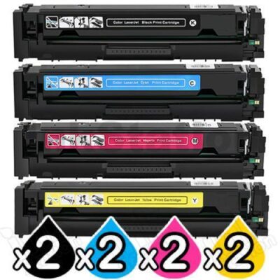 2 Sets of 4 Pack HP 206X W2110X-W2113X Compatible High Yield Toner Cartridges [2BK,2C,2M,2Y]
