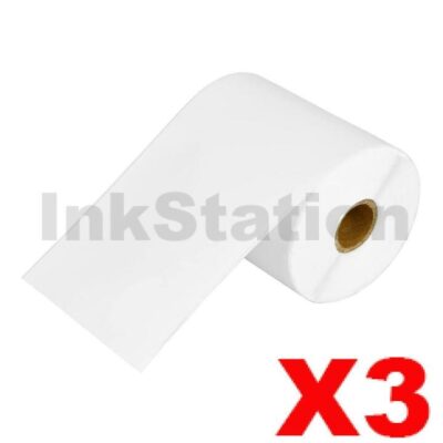 3 Rolls Brother RD-S01C2 Compatible Black Text on White Label Roll Continuous 102mm x 42.8m