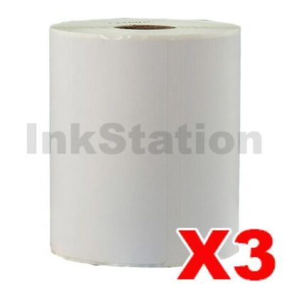 3 Rolls Brother RD-S02C1 Compatible Black Text on White Die Cut Label Roll 102mm x 152mm - 270 labels per roll
