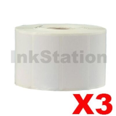 3 Rolls Brother RD-S05C1 Compatible Black Text on White Die Cut Label Roll 51mm x 25mm - 1500 labels per roll