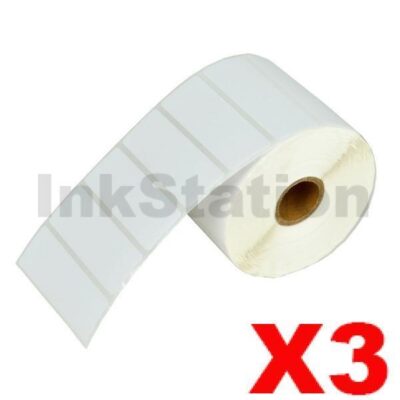 3 Rolls Brother RD-S04C1 Compatible Black Text on White Die Cut Label Roll 76mm x 25mm - 1500 labels per roll