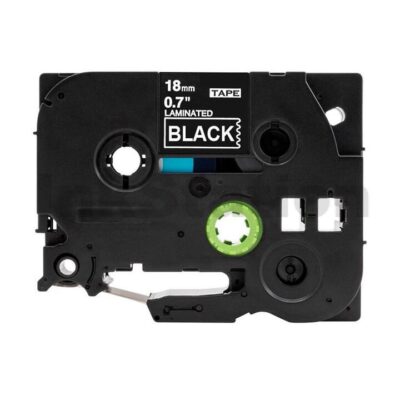 Brother TZe-345 Compatible 18mm White Text on Black Laminated Tape - 8 meters