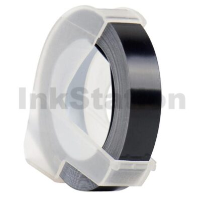 1-Pack Dymo 1741670 Compatible Black Embossing Label Cassette 9mm x 3m