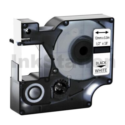 Dymo SD1978364 Compatible 12mm x 5.5m Black On White D1 Durable Label Tape