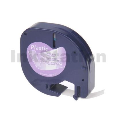 Dymo SD12267 / 16952 Compatible 12mm x 4m Black On Clear Plastic Tape