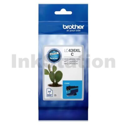 Brother LC-436XLC Genuine High Yield Cyan Ink Cartridge - 5,000 pages
