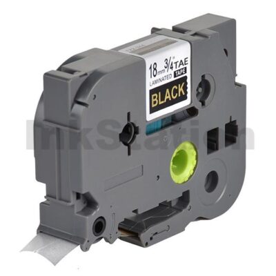 Brother TZe-344 Compatible 18mm Gold Text on Black Laminated Tape - 8 meters