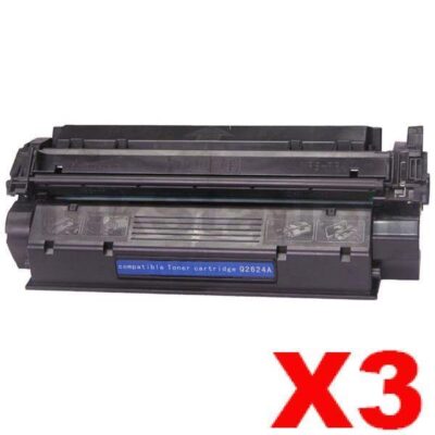 3 x HP Q2624A (24A) Compatible Black Toner Cartridge - 2,500 Pages