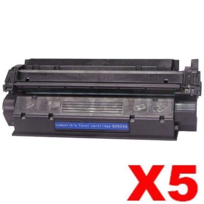 5 x HP Q2624A (24A) Compatible Black Toner Cartridge - 2,500 Pages