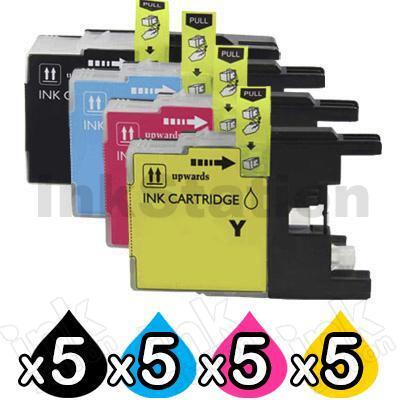 20 Pack Brother LC40 Compatible Ink Cartridges [5BK,5C,5M,5Y]