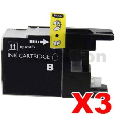 3 x Brother LC40 BK Compatible Black Ink Cartridge - 450 pages