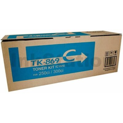 1 x Genuine Kyocera TK-869C Cyan Toner TASKalfa 250ci, TASKalfa 300ci - 12,000 pages