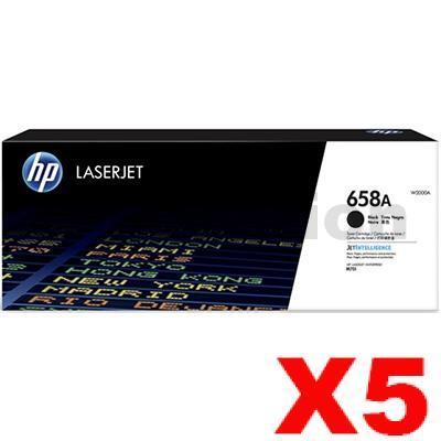 5 x HP 658A W2000A Genuine Black Toner Cartridge - 7,000 pages