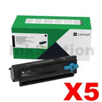 5 x Lexmark 55B6H00 Genuine MS331 / MS431 / MX431 Black High Yield Toner Cartridge - 15,000 pages