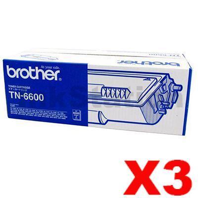 3 x Genuine Brother TN-6600 Toner Cartridge - 6,000 pages