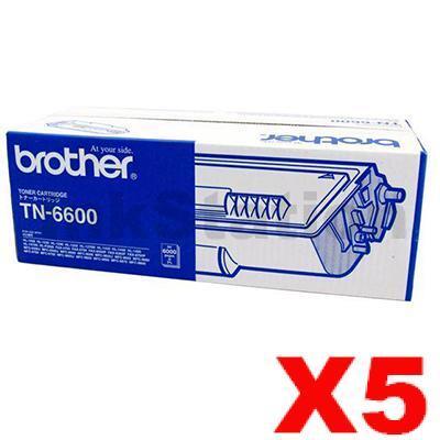 5 x Genuine Brother TN-6600 Toner Cartridge - 6,000 pages